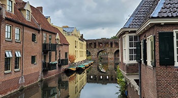 Fluss Berkel beim Berkelpoort in Zutphen