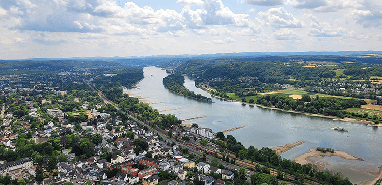 Blick auf Bad Honnef vom Drachenfels