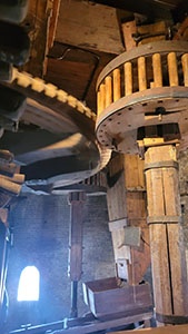 Mahlgetriebe in der Windmühle "De Valk" in Leiden