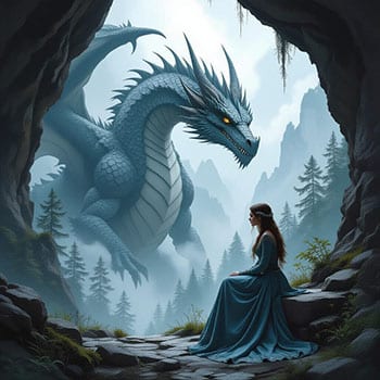 Königstochter mit dem Drachen in der Episode Der Kampf von Siegfried mit dem Drachen