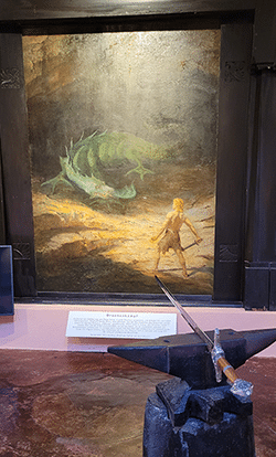 Siegfried mit dem Drachen - Bild in der Nibelungenhalle